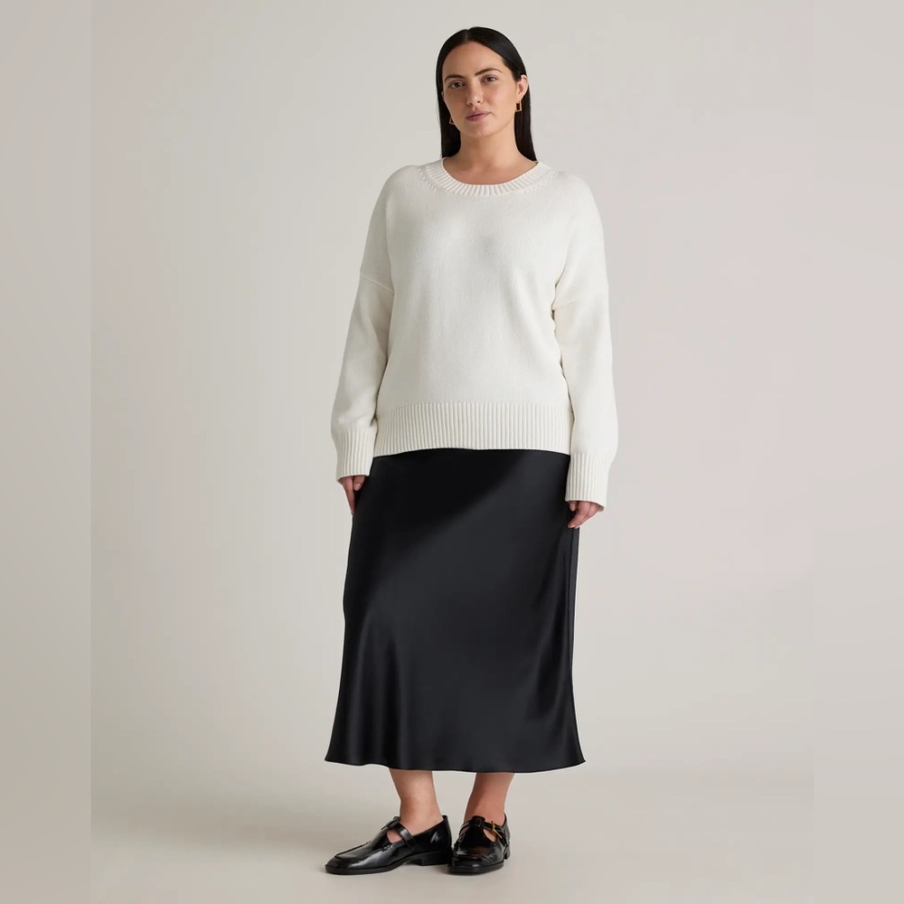 Women's White Crewneck Sweater - Classic Knit